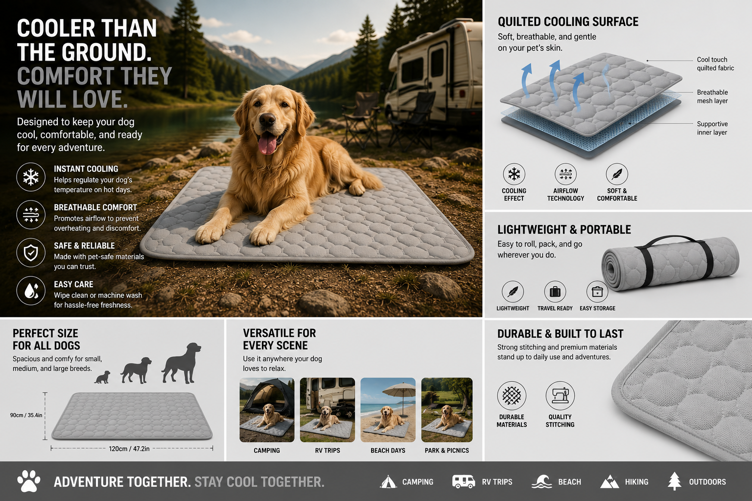 TrailMat™ Portable Outdoor Dog Cooling Mat