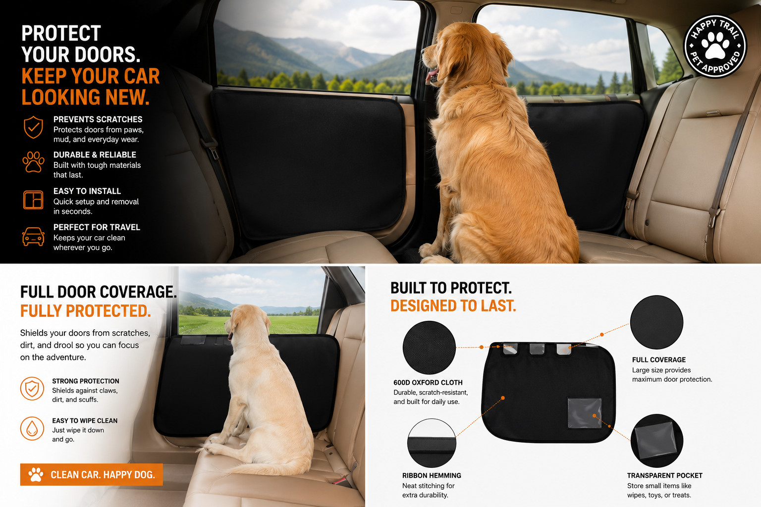 TrailShield™ Waterproof Dog Car Door Protectors (2-Pack)