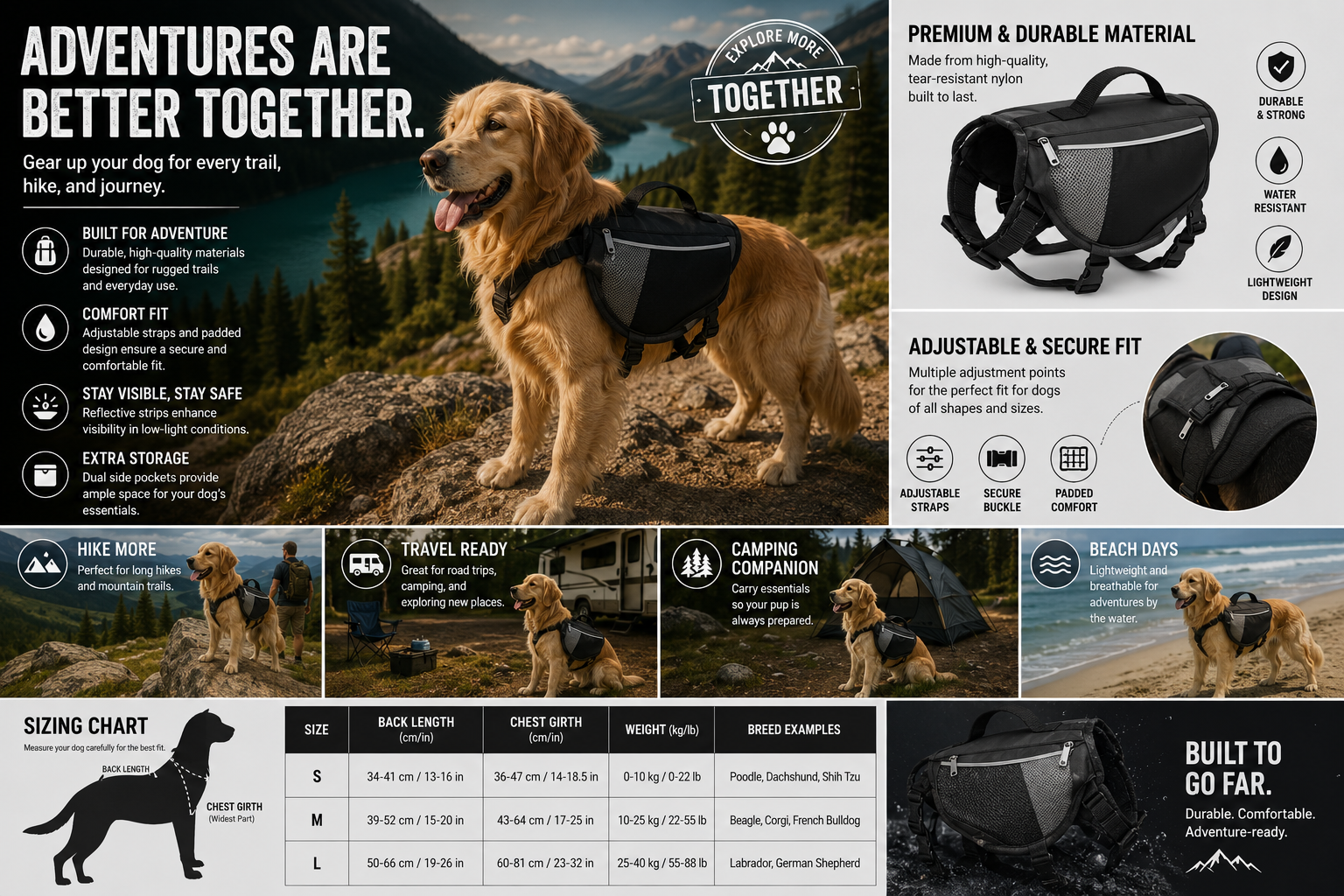 TrailPack™ Adventure Dog Backpack